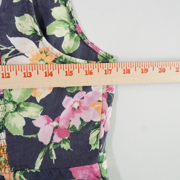 Old Navy Linen Blend Floral Sundress Sleeveless Casual Summer Dress Fit Flare L - Picture 8 of 9